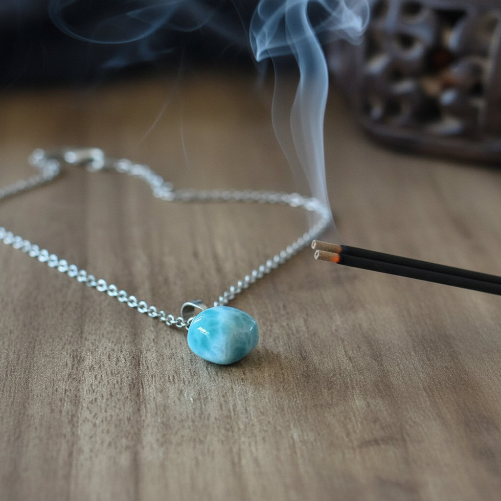 Collana larimar con incenso