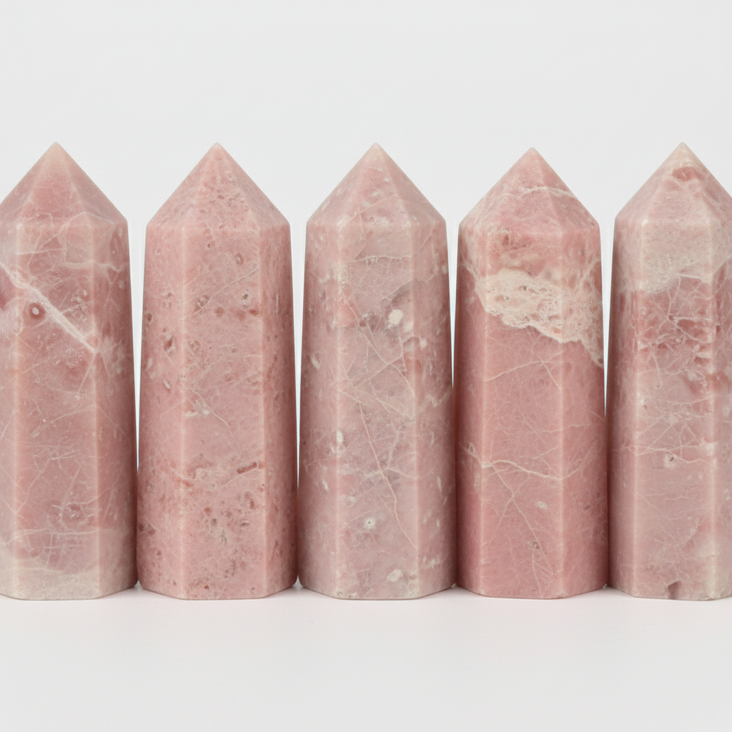 Close-up obelisco opale rosa texture pastello
