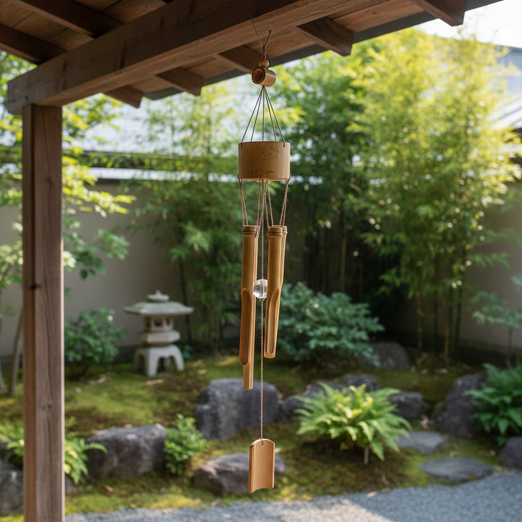 Campanella a vento Bamboo Spirit 55cm - lifestyle esterno