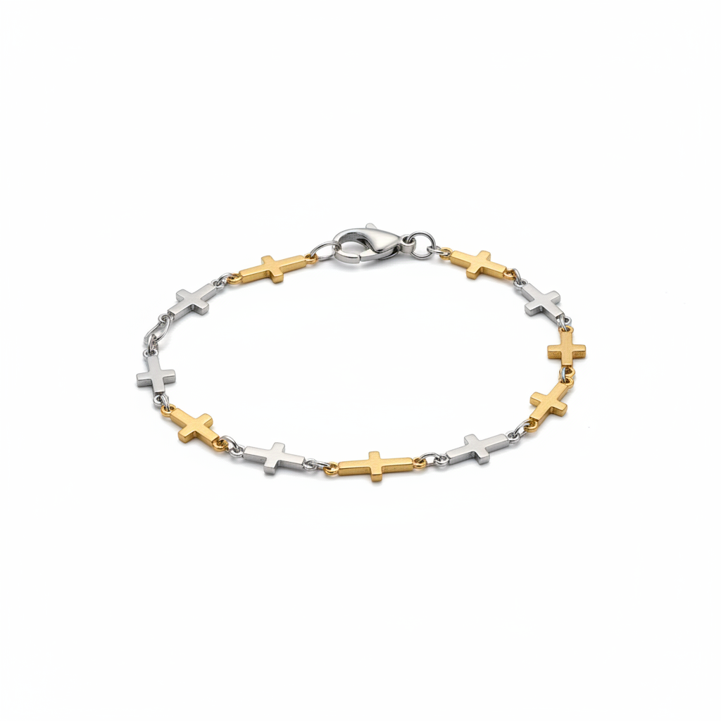 Bracciale Croci Bicolore Acciaio Inox