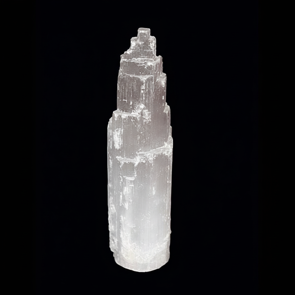 Cattedrale di selenite 15cm - close-up texture naturale