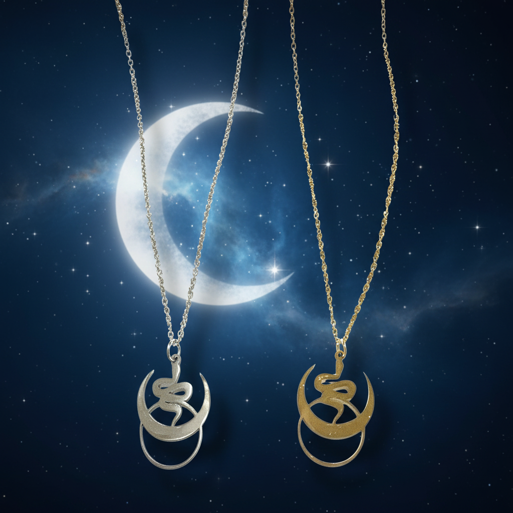 Collana Serpente e Luna - cielo notturno lunare