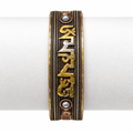 Braccialetto con mantra tibetano e pallini color argento
