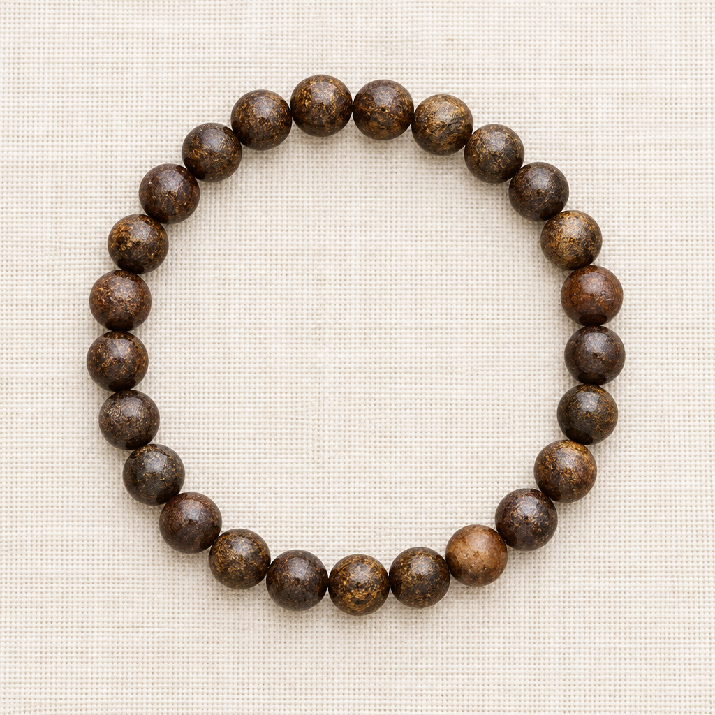 Bracciale in bronzite su lino