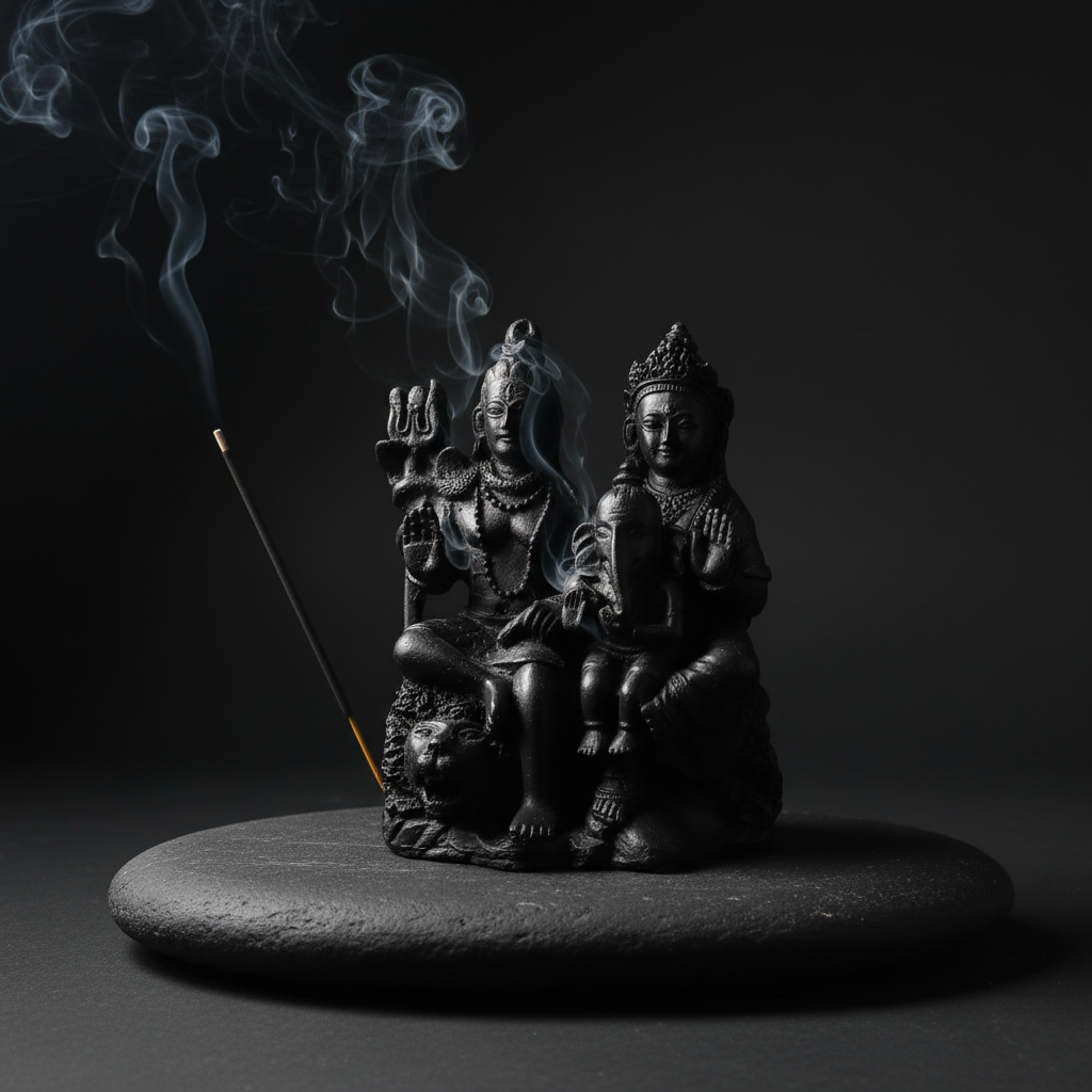 Sacra Famiglia con incenso e fumo