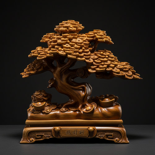 Albero della prosperità sfondo scuro luce dorata