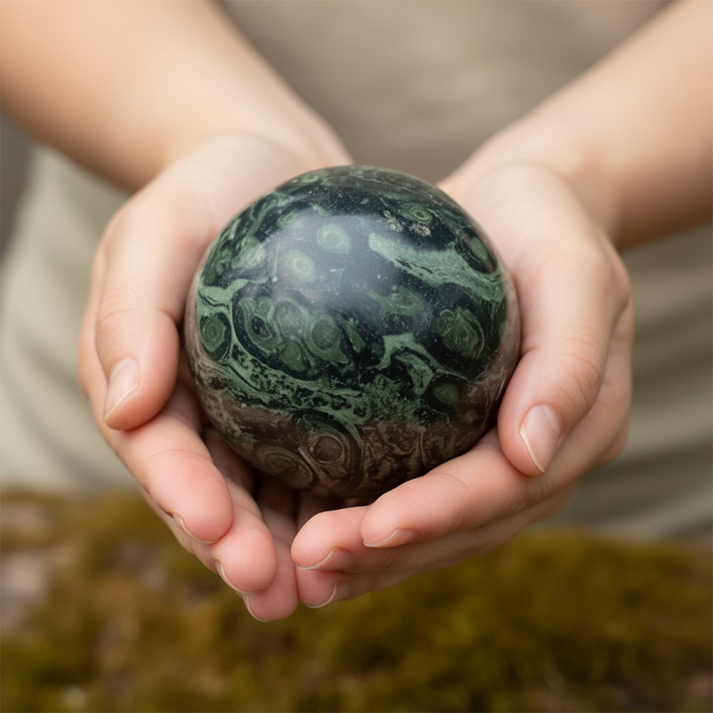 Sfera Kambaba tenuta in mano