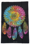 Telo acchiappasogni mandala tie-dye su sfondo bianco