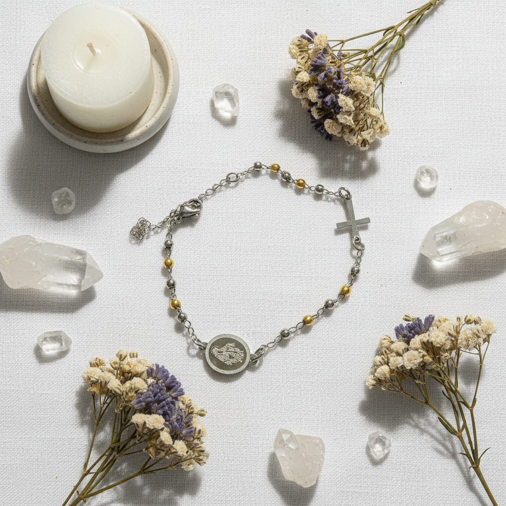 Bracciale Rosario - Flat lay cristalli