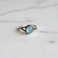 Anello Argento Anticato - Acquamarina