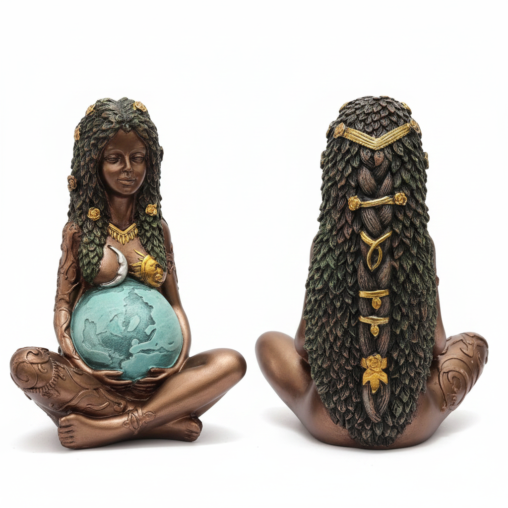 Statua Madre Terra Gaia - fronte e retro