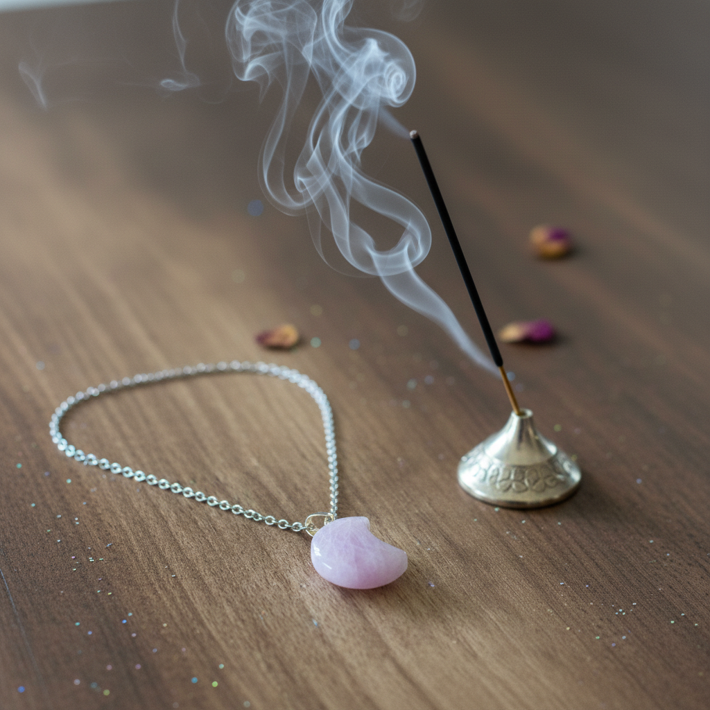 Collana luna kunzite con incenso