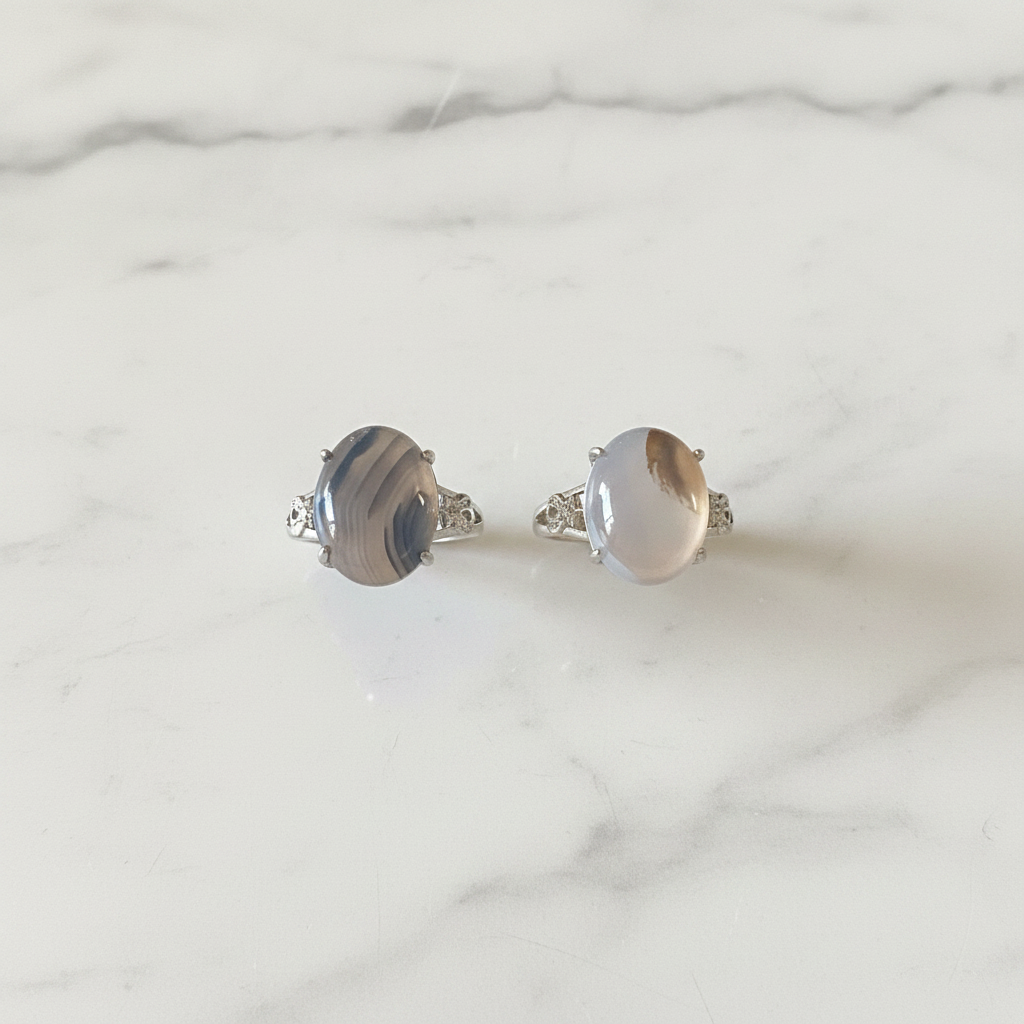 Anello agata flatlay marmo
