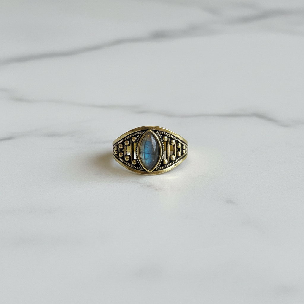 Anello Etnico Gold - Labradorite