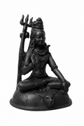 Shiva pietra lavica Indonesia - sfondo bianco studio