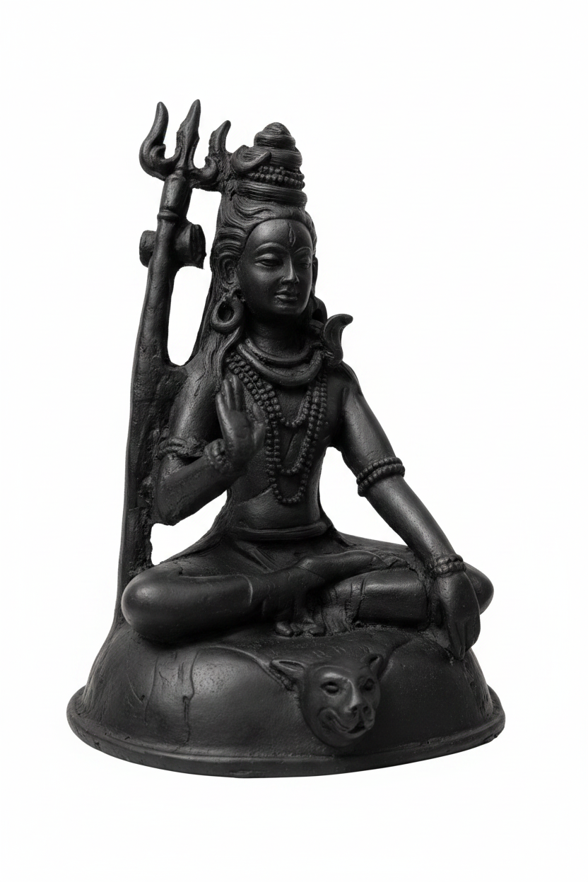 Shiva pietra lavica Indonesia - sfondo bianco studio