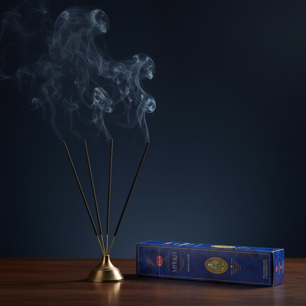 HEM Myrrh - stick acceso con fumo