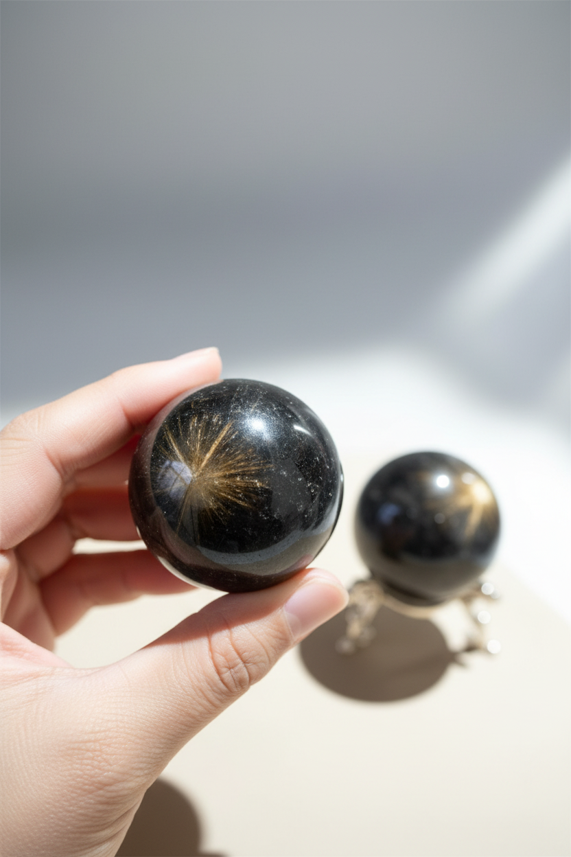 Sfera Astrofillite in mano