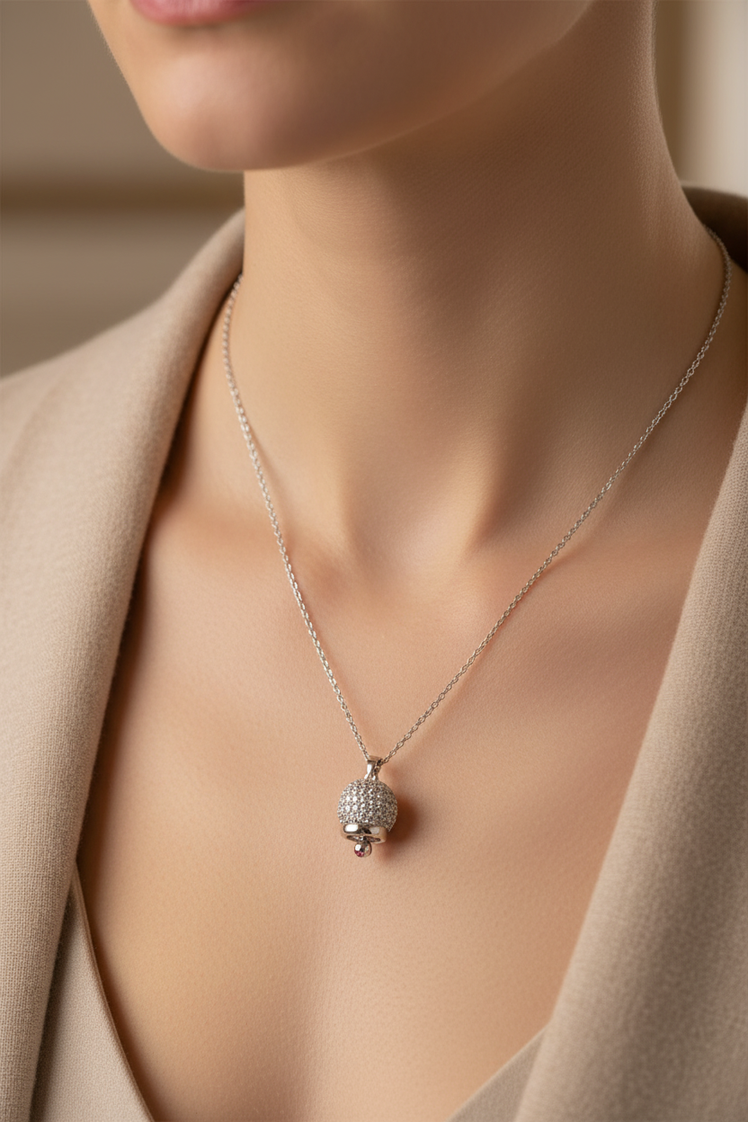 Collana Campanella di Capri - indossata silver lifestyle