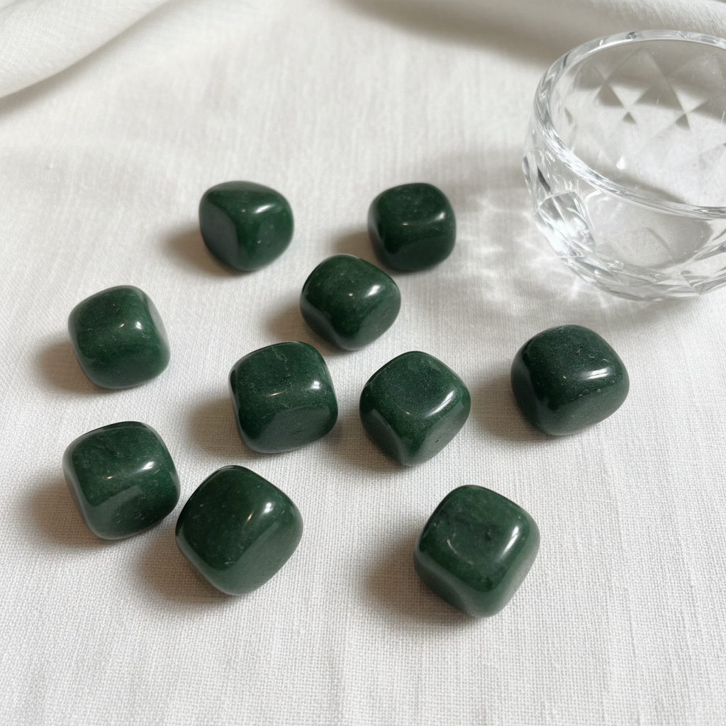 Giada verde lifestyle su lino