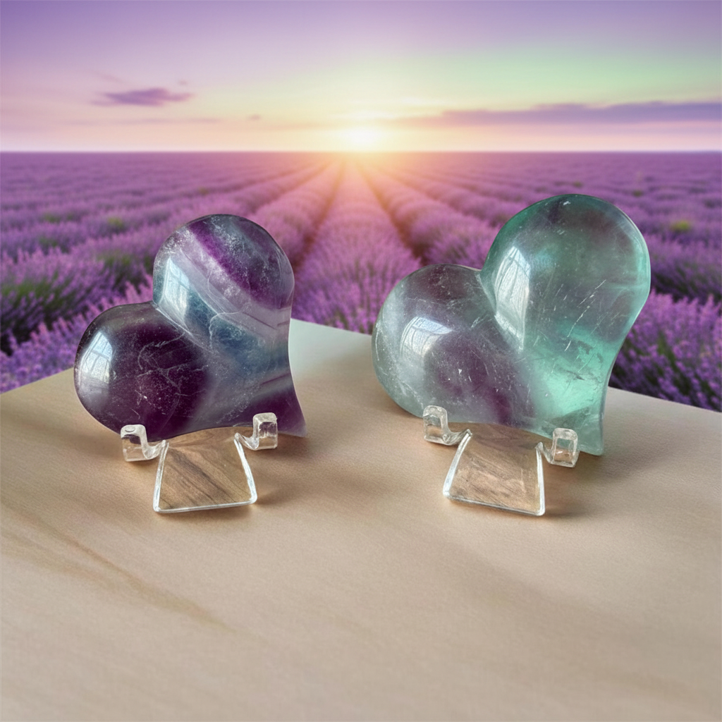 Cuori Fluorite Rainbow - Campo Lavanda