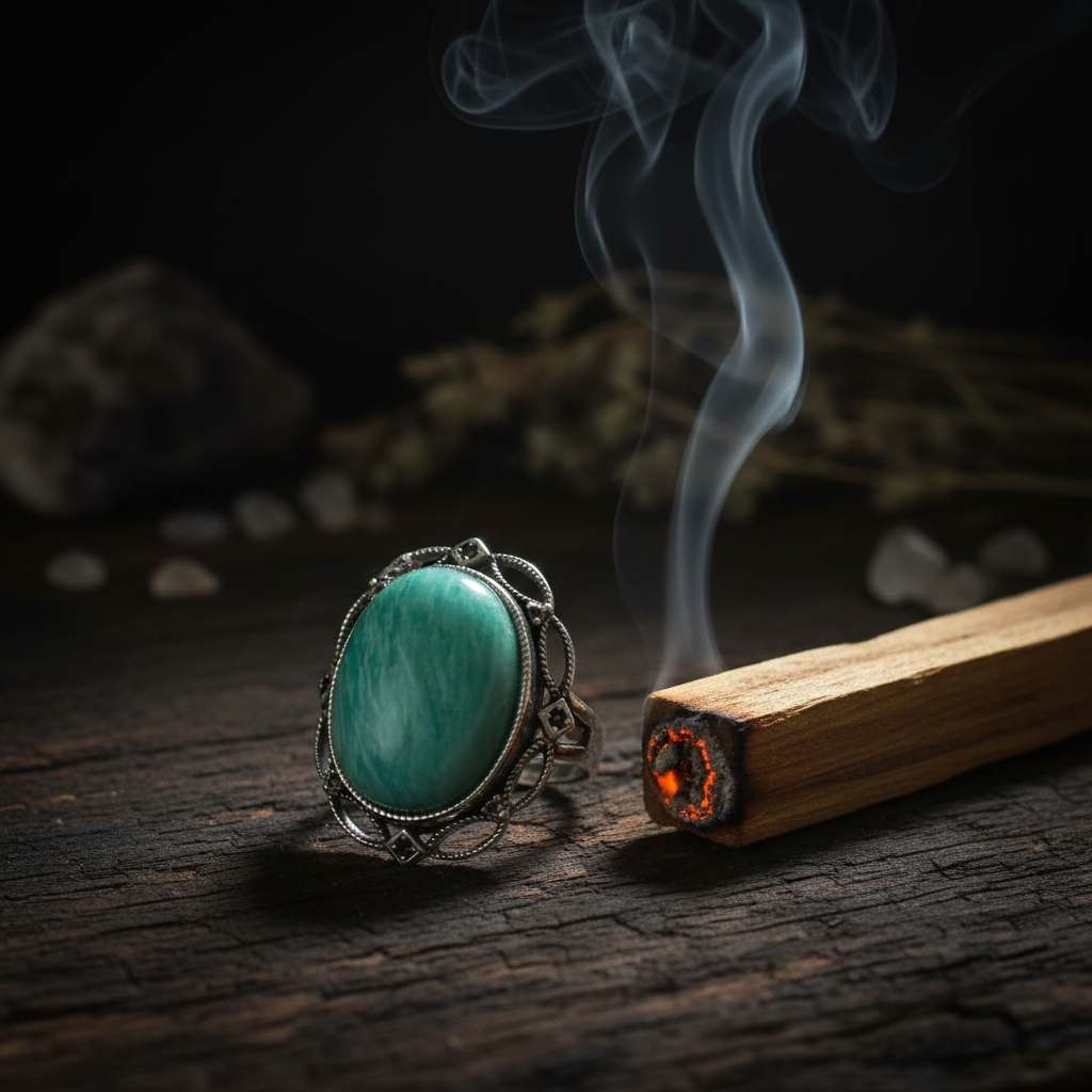 Anello amazzonite palo santo