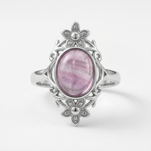 Anello in fluorite rainbow con luce morbida