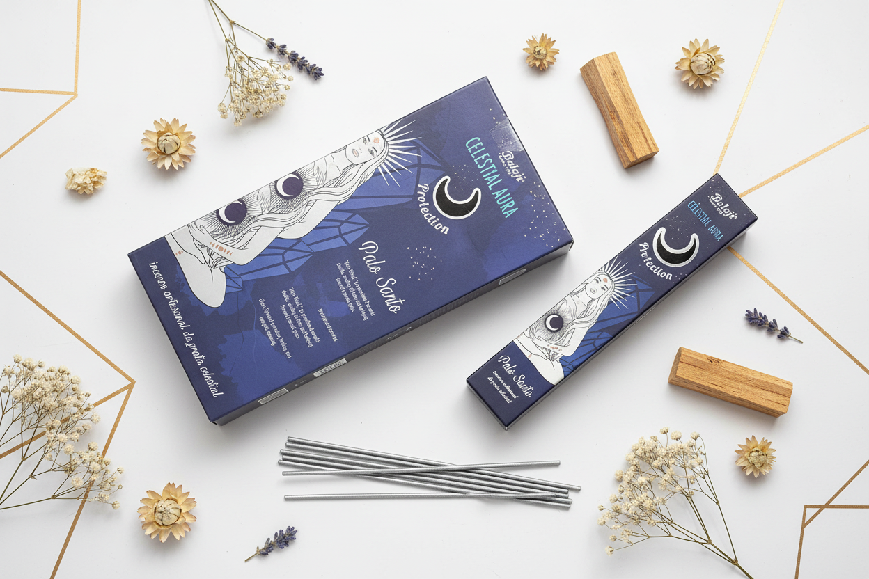 Incenso Celestial Aura Palo Santo - Flat lay