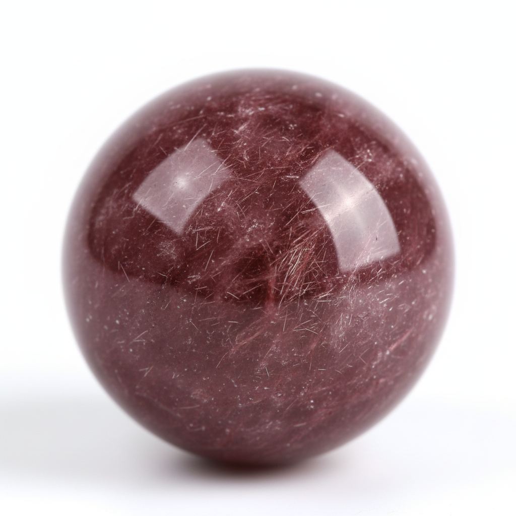 Sfera in Quarzo Fragola - macro close-up superficie