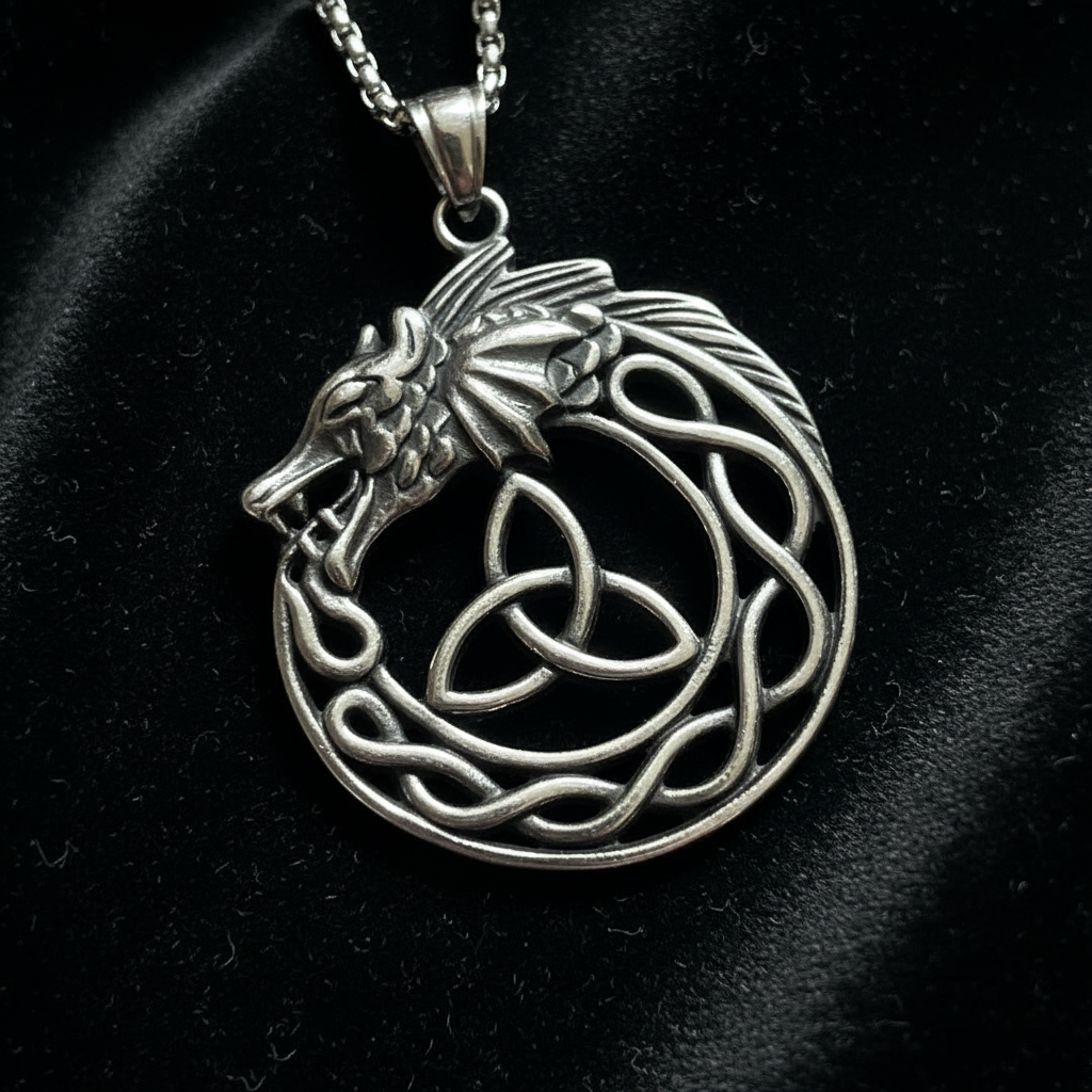Collana Triquetra Celtica - macro dettaglio