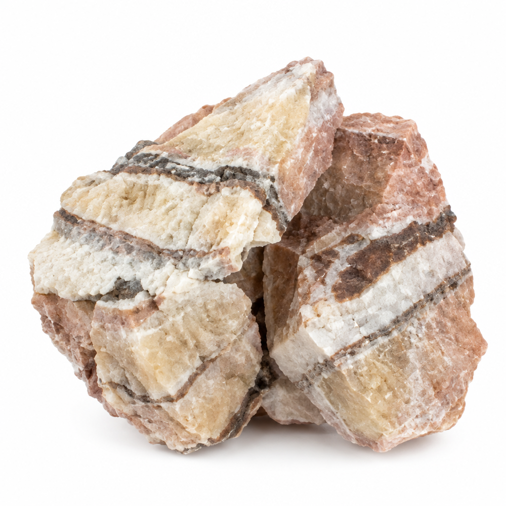 Pork Stone grezza su fondo bianco