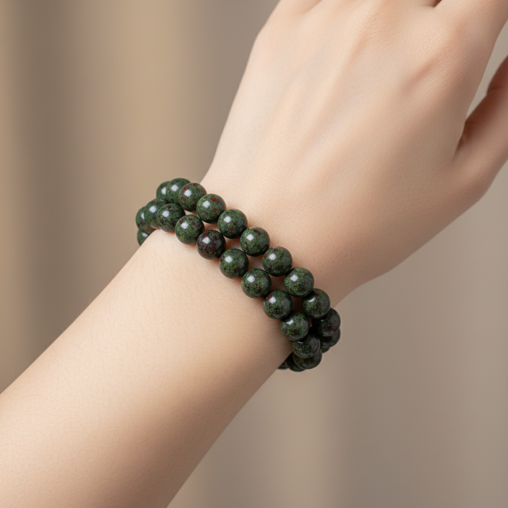 Bracciale Sangue di Drago 8mm - lifestyle indossato
