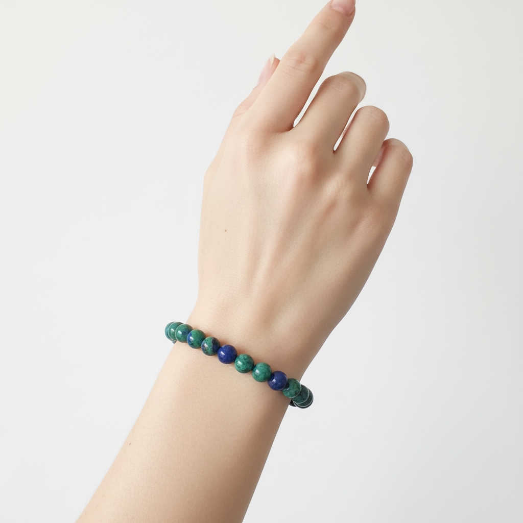 Bracciale Crisocolla - Indossato al polso