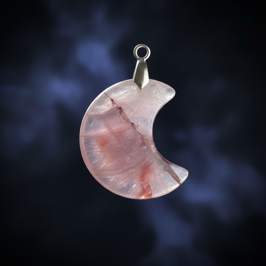 Collana Luna Quarzo di Fuoco - macro ciondolo