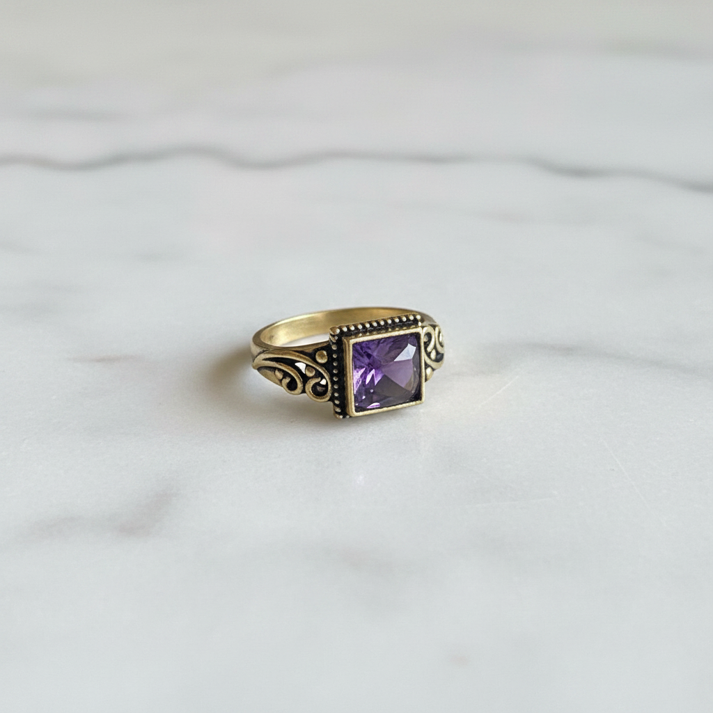 Anello Barocco Gold - Ametista