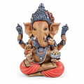 Statua di Ganesh in resina su fondo bianco da studio