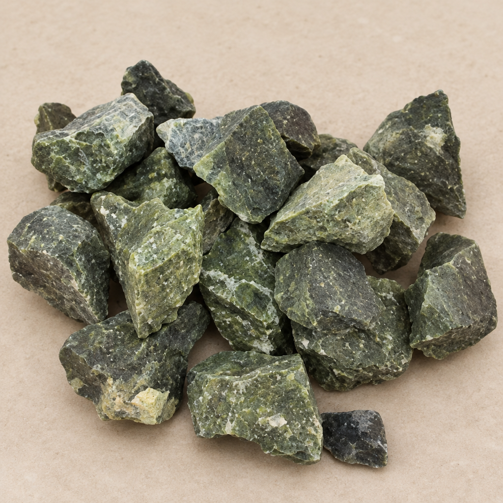 Assortimento di giada verde Xiuan grezza