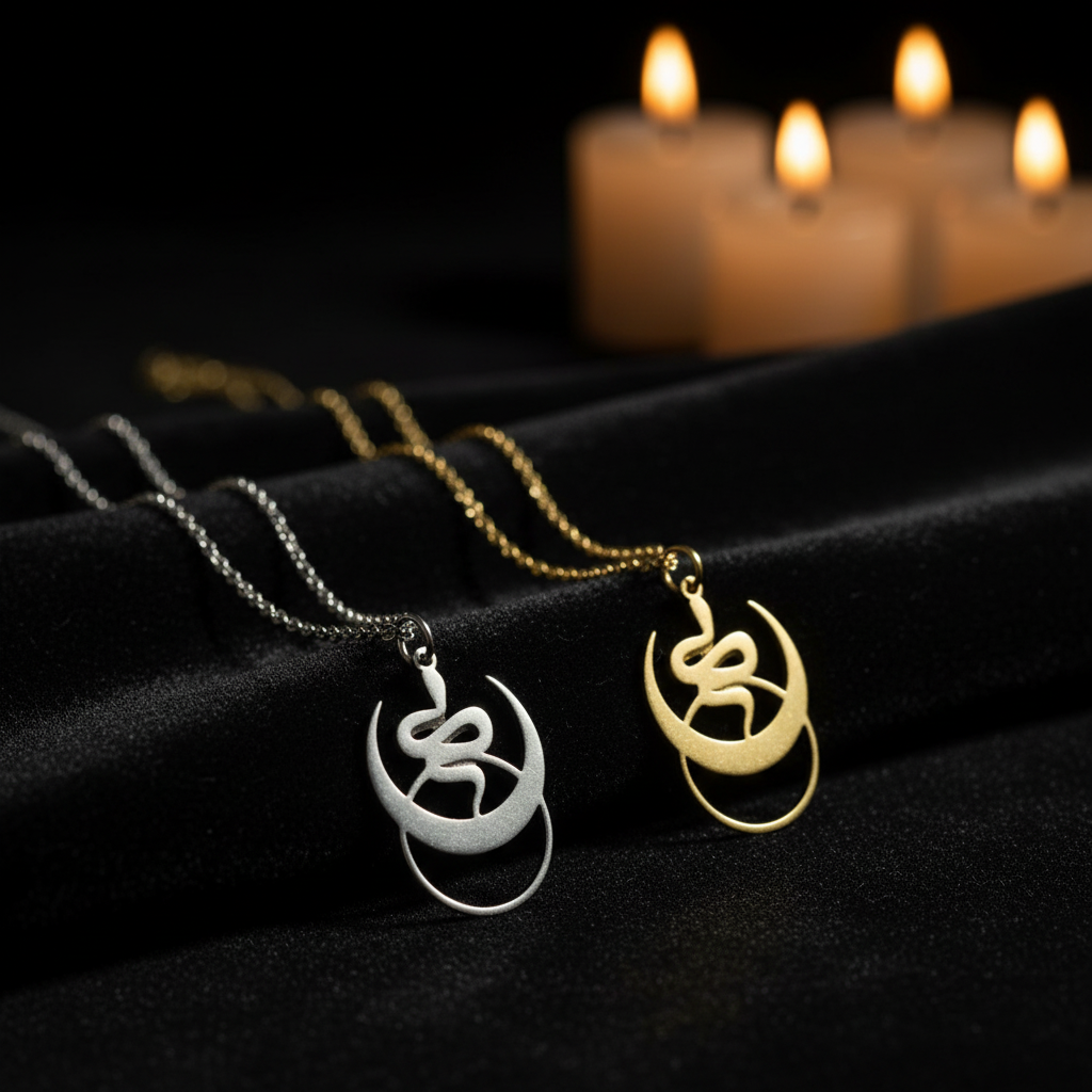 Collana Serpente e Luna - sfondo scuro esoterico