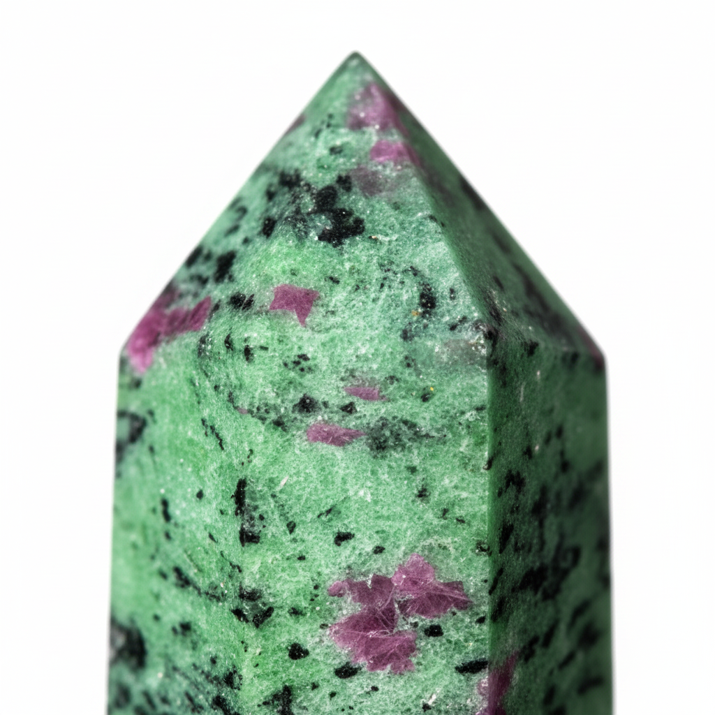 Torre ruby zoisite - macro verde e rubino