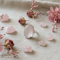 Anello quarzo rosa composizione fiori