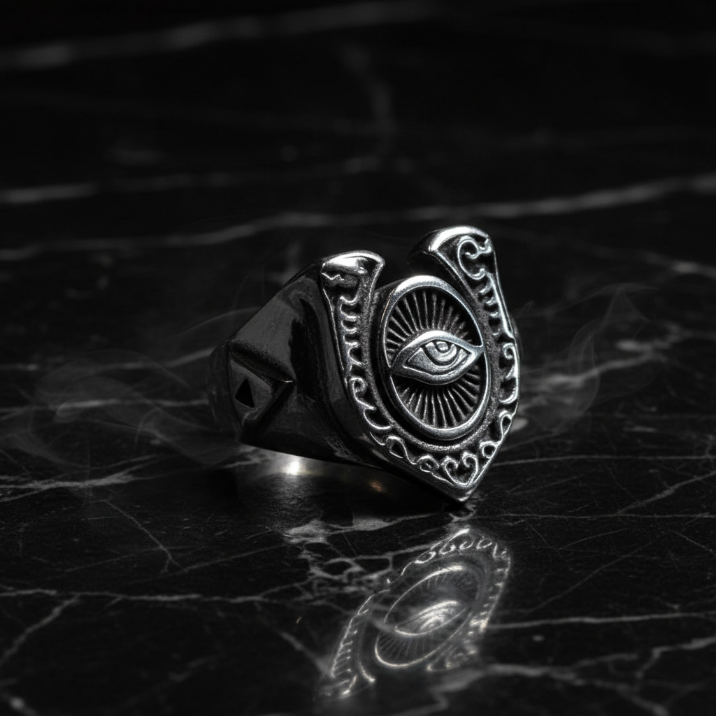 Anello Occhio - Marmo nero