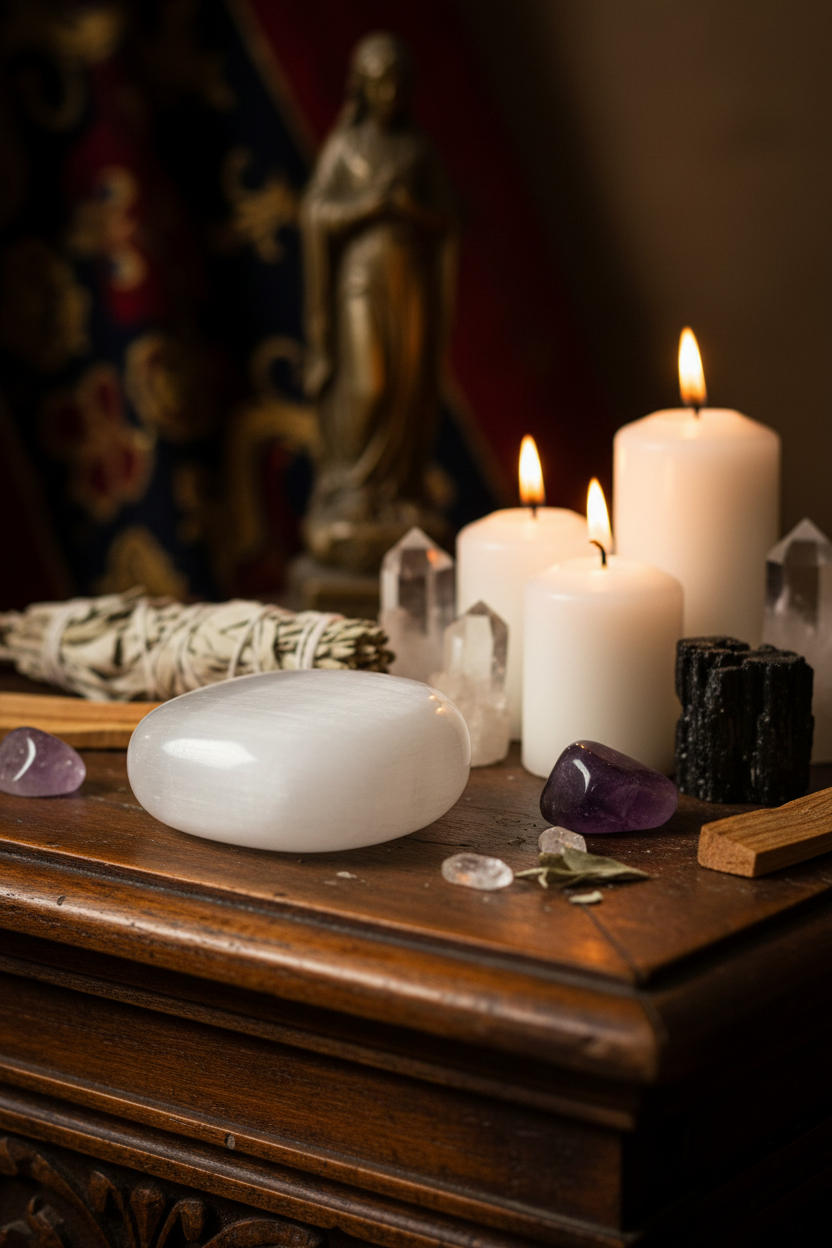 Palmstone in Selenite - Altare