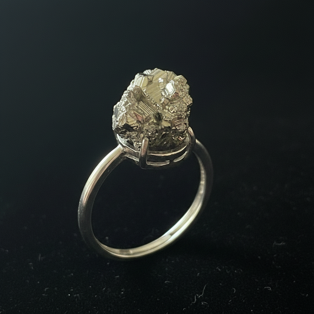 Anello pirite macro close-up