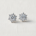 Orecchini Fiocco di Neve in Argento con Moissanite 1ct