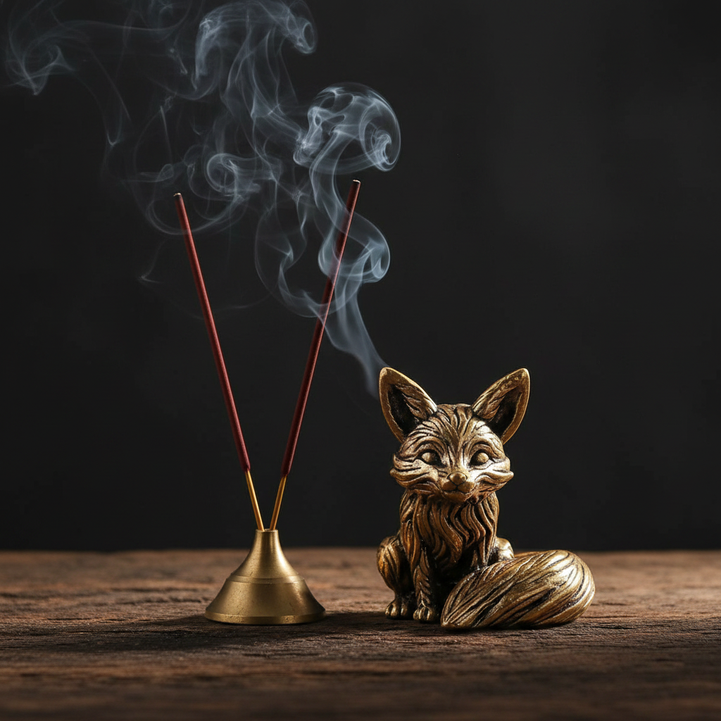 Volpe ottone 3cm - incenso e fumo