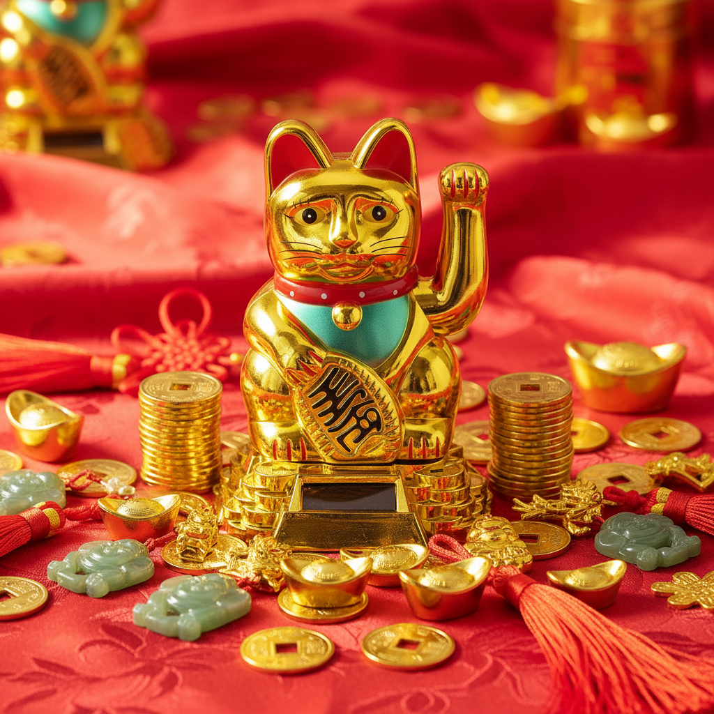 Maneki Neko 8cm - composizione portafortuna