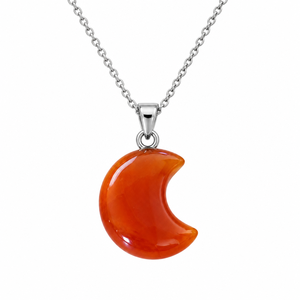 Collana Luna in corniola su bianco