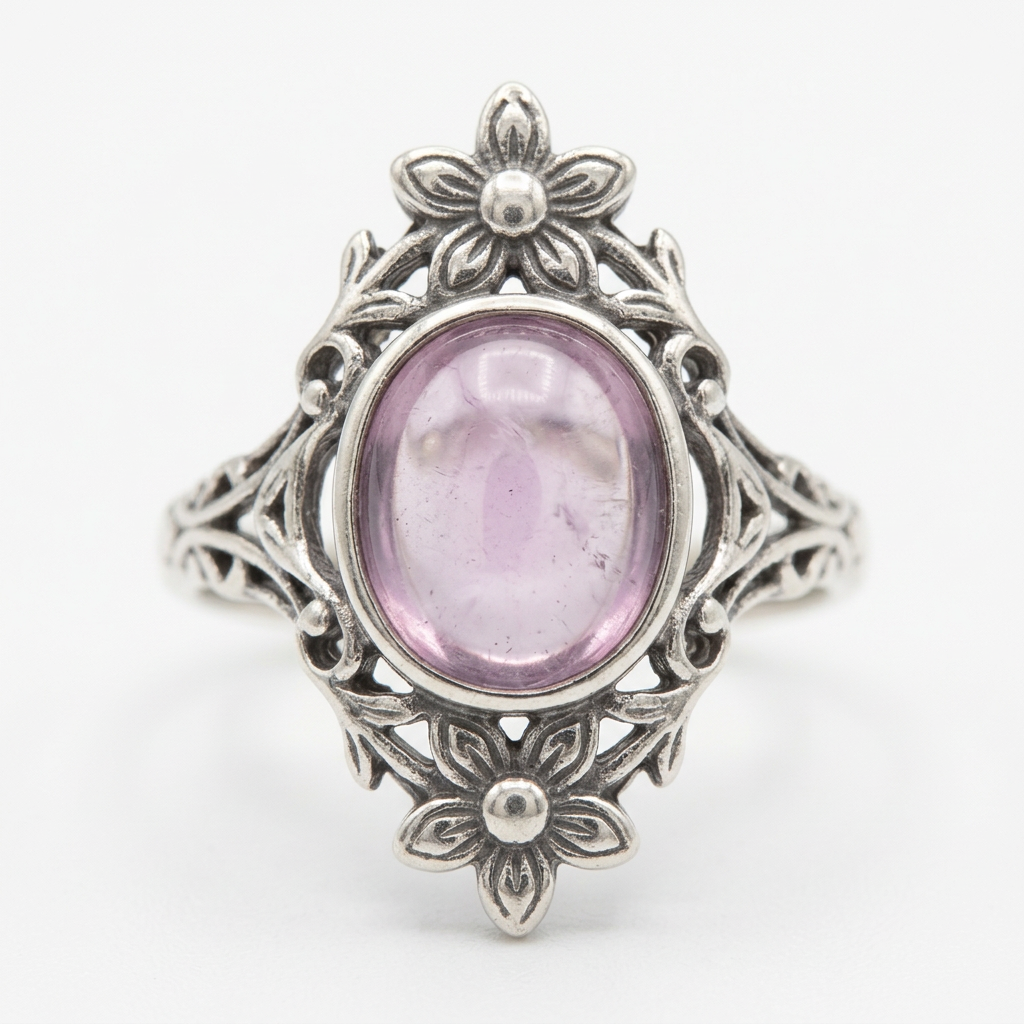Dettaglio della fluorite rainbow e della montatura decorativa