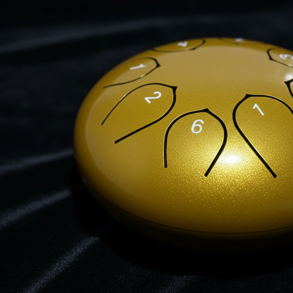 Tongue drum oro - macro dettaglio