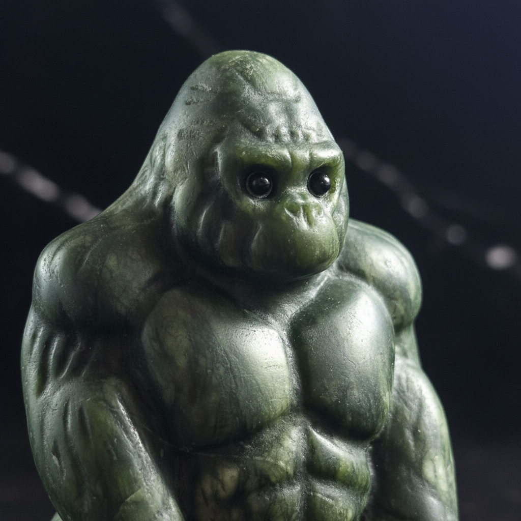 Gorilla in Giada Verde - macro close-up